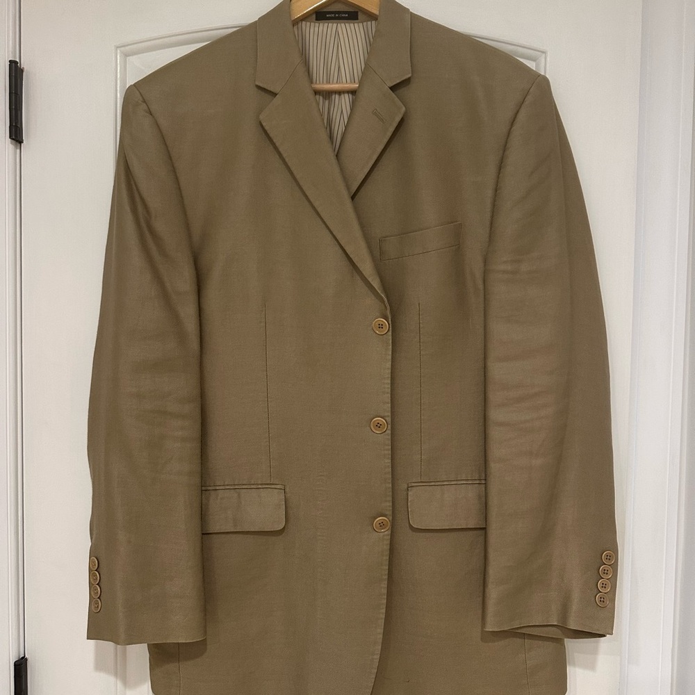 Calvin Klein Tan Blazer with Striped Lining
